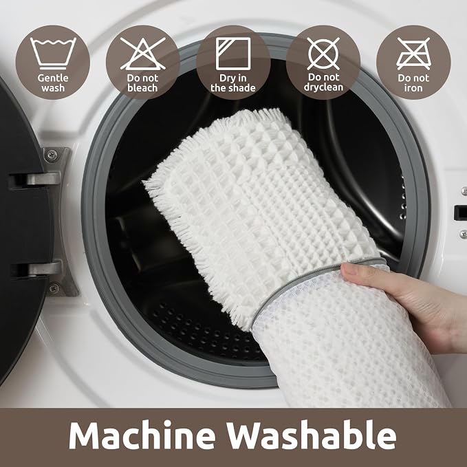 AMOAMI Waffle Bath-Mat, Absorbent Bath Mats for Bathroom Non Slip, Machine Washable Bathroom Rugs with Tassels Ultra Soft Boho Bath Rugs for Floor 2'x6'(24"x72") White