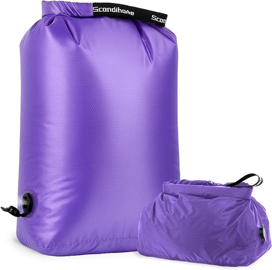 Compression Travel Laundry Bag for Dirty Clothes, Pump-Free Laundry Bag for Suitcase & Dorm, Waterproof Wet Dry Clothes Organizer, Large Capacity Space Saving Travel Bag (1 Pcs)(Purple, M)