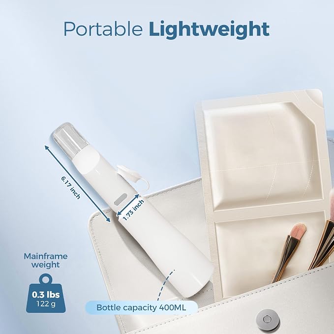 Portable Electric Bidet for Travel, Rechargeable Handheld Bidet with 3 Water High Pressure Sprayer Levels, Adjustable Nozzle, IPX7 Waterproof, Perfect for Personal Hygiene, White