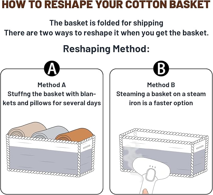 MiniArk Large Shallow Organizing Baskets 15x11x5.1 Inches - Rope Woven Storage Bins for Bathroom, Shelves, Cube Closet, Gradient Brown 2 Packs
