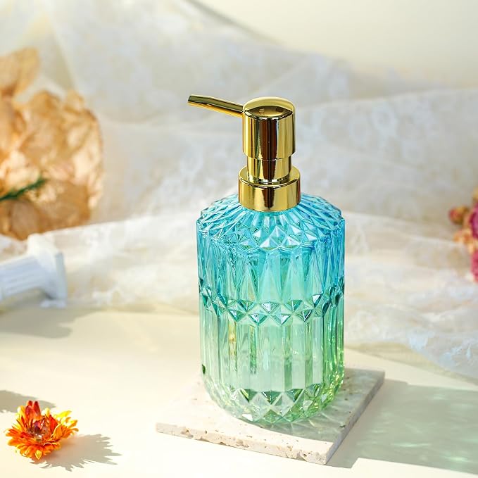 YunNasi Soap Dispenser with Pump Refillable | Liquid Hand Soap Dish Soap Dispensers for Bathroom Counter, Kitchen Sink, Bluegreen