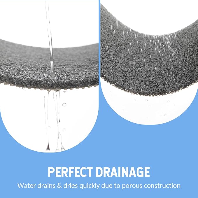 Hargiis Non-Slip Bathtub Mat, Anti Slip Shower Mat, Fast Drying Bathtub Mats, Foot Scrubber Mat, Anti Slip Mat for Tub, Floor, Bathroom, Kitchen, Home, Hotel (Grey 59"×17.3")
