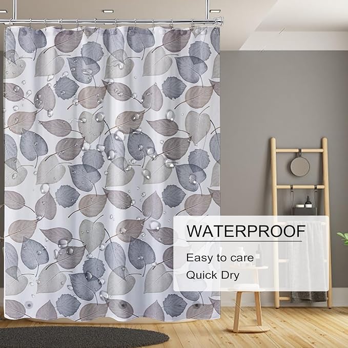 TIKABC Shower Curtain Liner, 4G PEVA Shower Liner, Plastic Waterproof Shower Curtains, 72x72 inch with Grommet Holes 3 Magnetic Weights