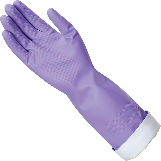 Mr. Clean Loving Hands Reusable Heat Resisting Cleaning Gloves with Cotton Flock Lining, Medium