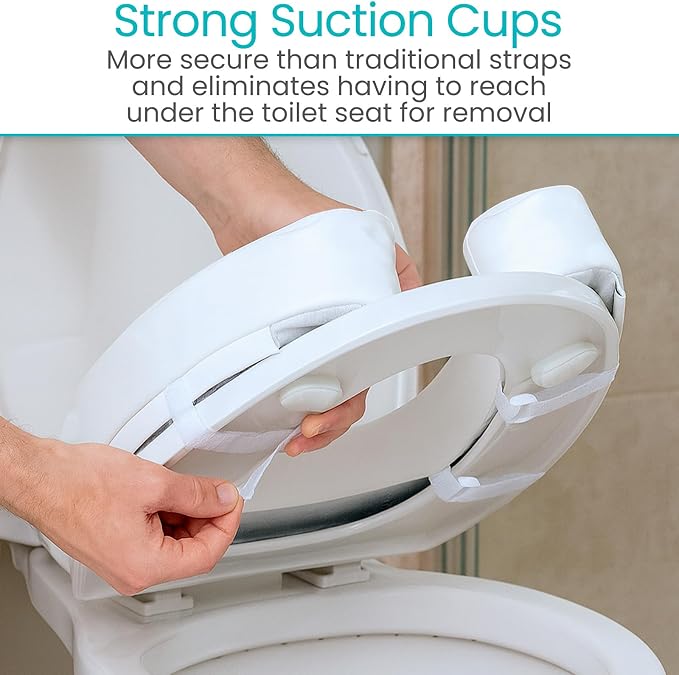 Vive Toilet Seat Cushion - Padded Soft Cushioned Foam - Fits All Toilets | Easy Clean Bathroom Attachment - Elongated, Standard Seats - Comfort & Support Donut for Handicap Adults