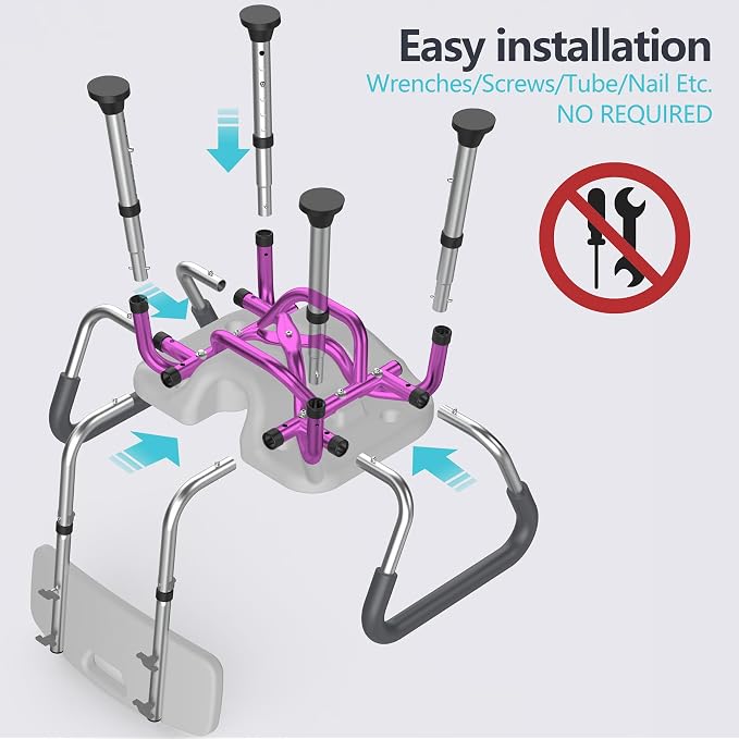 Shower Chair for Inside Shower U-Shape Seat,Shower Chair with Arms and Back | FSA or HSA,Heavy Duty Shower Chair for Elderly and Disabled,Bath Chairs for Seniors,Adjustable Height,Easy Assembly