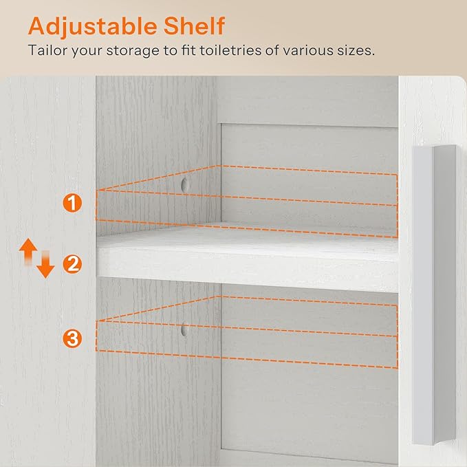 HOOBRO Bathroom Wall Cabinet, Medicine Cabinet, 15 x 16.1 Bathroom Wall Cabinet with Adjustable Shelf, Over The Toilet Wall Bathroom Storage Cabinet for Bathroom, Bedroom, White