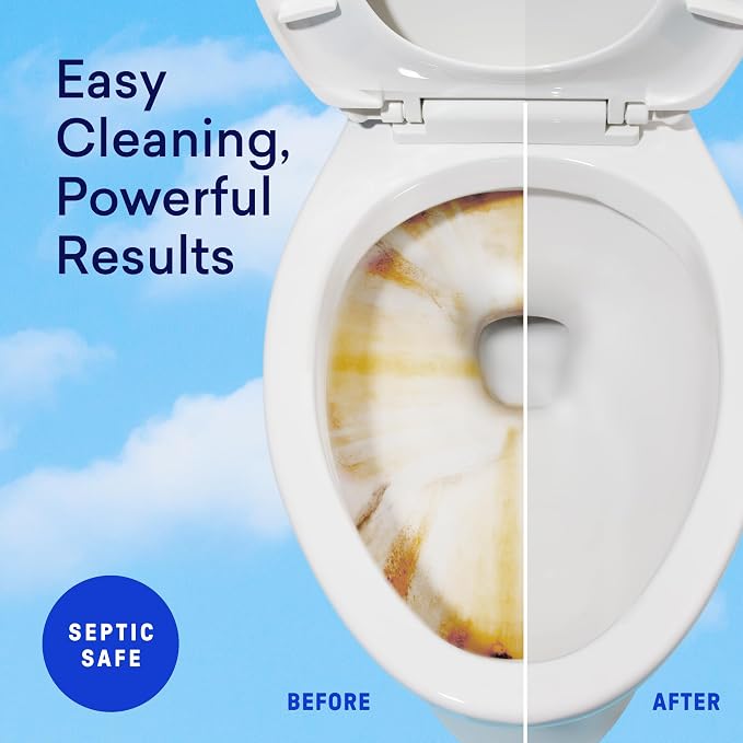 BLUELAND 100% Plastic Free Toilet Bowl Cleaner Tablets, 28ct, Wild Lavender