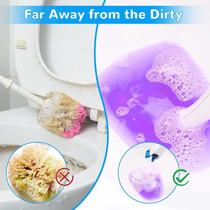 36 Count Flushable Toilet Bowl Cleaner Refills, Toilet Cleaner Refill Pads | Flushable, Disposable, Bathroom Toilet Brush Refills, Accessories Supplies Starter Kit, Fresh Lavender Scent, No Handle