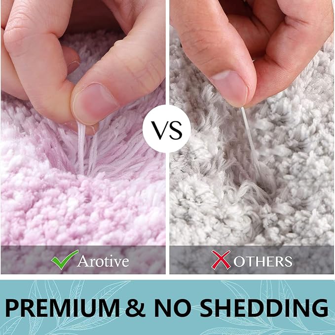 Arotive Microfiber Bathroom Rugs, Shaggy Soft Absorbent Bath Rug, 36x24 | Purple, Rubber Backing Thick Plush Machine Washable Dry Bath Mats for Bathroom, Tub and Shower, Rectangular