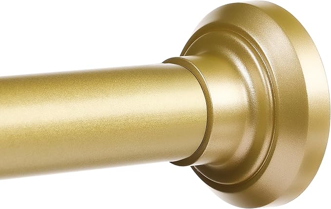ENJOYBASICS 1" Gold Shower Curtain Rod, 30-88" Adjustable, Secure Tension | Easy No-Drill Installation, No Tools, No Gaps, Sturdy Rust-Resistant Steel, Sag-Resistant Design, Tubs, RVs, Apartments