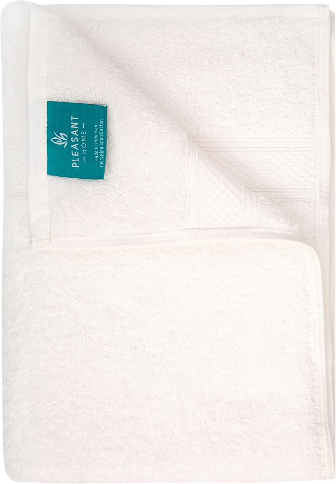 Pleasant Home Bath Towels Set of 6 (24” x 50”) 100% Cotton, White | 515 GSM | Lightweight, Soft & Highly Absorbent Luxury Towels for Bathroom | for Gym, Pool & Spa