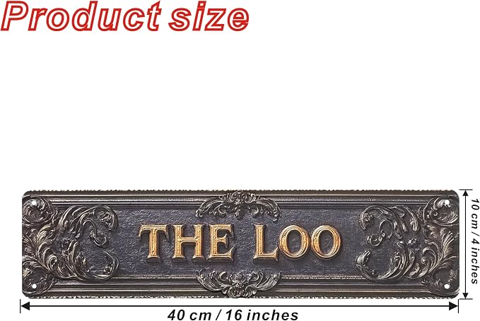 Vintage Tin The Loo Sign Retro Metal Sign for bathroom Decoration - bathroom Funny Wall Art Plaque 4x16 Inch