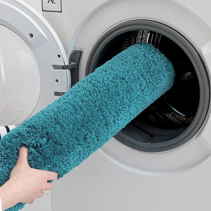 MIULEE Teal Bathroom Rugs Soft Small Microfiber Bath Mat 16x24 Inch | Absorbent, Non Slip, Quick Dry, Fluffy Bath Rugs for Bathroom Floor Tub Showers, Machine Washable