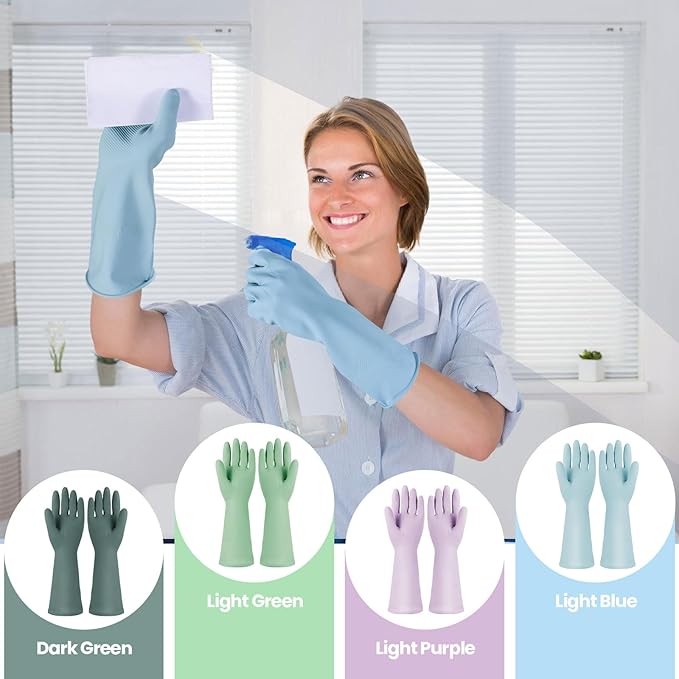 Jsocoah Cleaning Gloves for Dishwashing, 4/5 Pairs Reusable Kitchen Gloves for Wash, Household Cleaning Glove for Dishes Pet