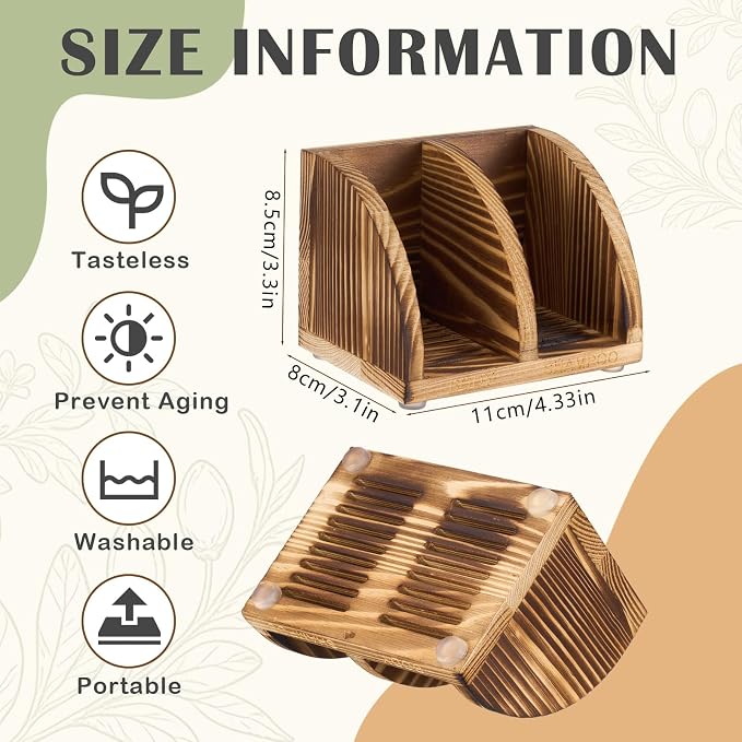 Wooden Shampoo Bar Holder Multi Bar Soap Dish with Self Draining, 2 Slot, Natural Soap Holder for Shower Conditioner Bathroom Organizer, Keep Dry and Neat, 4.33 x 3.35 x 3.15 Inch