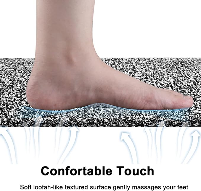 Leotruny Bath Tub Shower Mat 40 x 16 Inch Non-Slip Soft PVC Loofah | Bathtub Mats for Bathroom