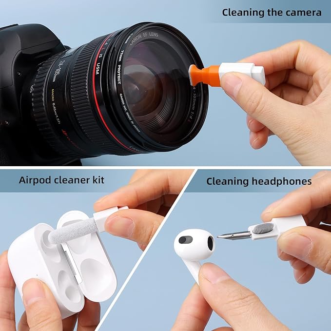 Ordilend Keyboard Cleaner & Laptop Cleaning Kit, All-in-1 for Computer PC | Electronics Deep Cleaning Reusable Brush Tool, Screen-Safe Spray, for iPhone iPad Macbook Airpod Camera, Gaming Accessories