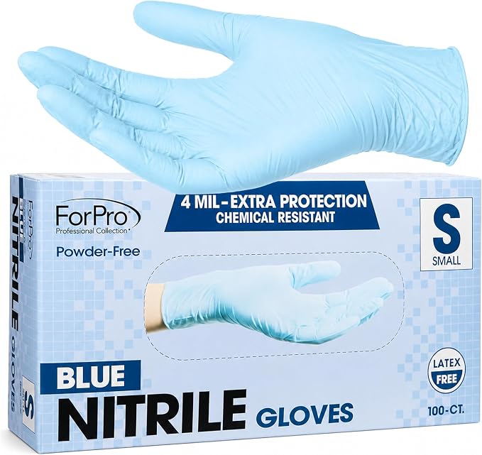 ForPro Disposable Nitrile Gloves, 4 mil, Food Safe, Latex-Free, Non-Sterile | for Salon, Exam & Cleaning Use, Multi-Purpose Gloves, Salon & Spa Essentials, Manicure & Pedicure Supplies, Home & Salon Use