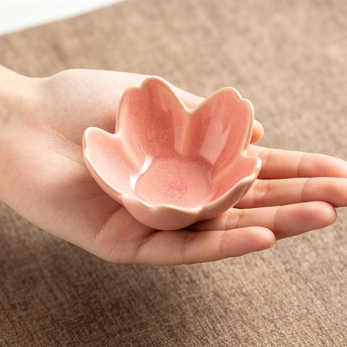 Flower Ceramic Jewelry Dish, Floral Ring Holder Tray | Petite bowl keeps rings, earrings, keys, and keepsakes visible on vanities or dressers, making a sweet gift for women
