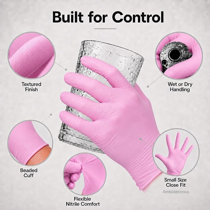 ForPro Disposable Nitrile Gloves, 4 mil, Food Safe, Latex-Free, Non-Sterile | for Salon, Exam & Cleaning Use, Multi-Purpose Gloves, Salon & Spa Essentials, Manicure & Pedicure Supplies, Home & Salon Use