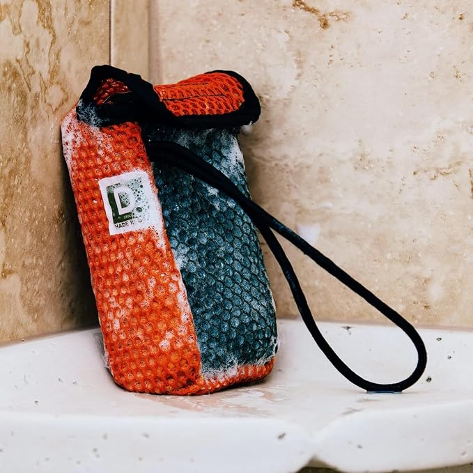 Duke Cannon Tactical Scrubber Soap Pouch, Soap on a Rope with 550 Paracord | Dual-layer mesh soap pouch exfoliates, creates a rich lather, improves grip, and helps extend bar soap life.