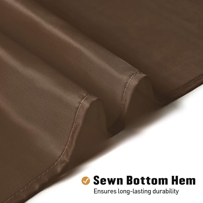 MitoVilla Long Fabric Shower Curtain Liner, 72 x 78 Inches Shower Curtain Liner for Modern Hotel Bathroom Decor, Brown Water-Resistant Bath Curtains Rust Resistant Grommets Machine Washable