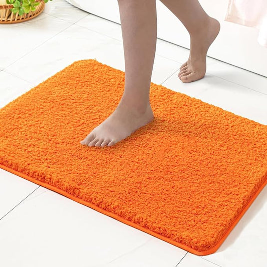 MIULEE Fall Orange Bathroom Runner Rugs Soft Microfiber Bath Mat 24x40 Inch | Absorbent, Non Slip, Quick Dry, Fluffy Bath Rugs for Bathroom Floor Tub Showers, Machine Washable