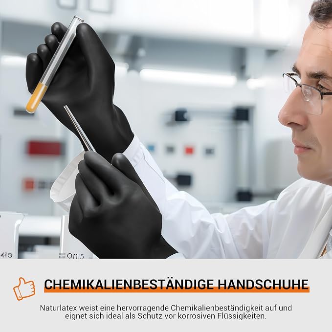 ThxToms Chemical Resistant Gloves,Long Rubber Gloves,Puncture Resistant | Heavy Duty Latex Industrial Gloves, Acid Oil & Alkali Resistant Waterproof for Auto Repair, Mechanics, 22", 1 Pair