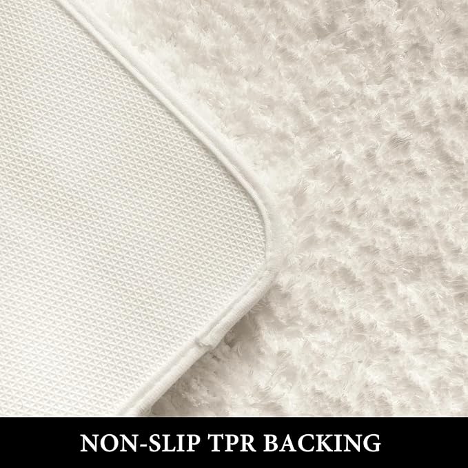 MIULEE Ivory Large Bathroom Rugs Soft Microfiber Bath Mat 24x36 Inch | Absorbent, Non Slip, Quick Dry, Fluffy Bath Rugs for Bathroom Floor Tub Showers, Machine Washable