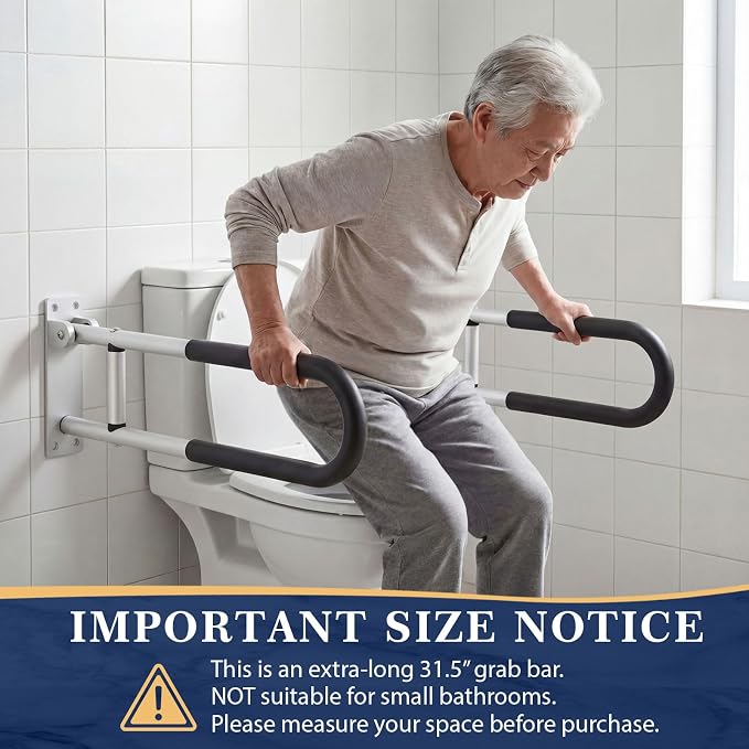 Zonon 2 Pack 23.6 Inch Handicap Grab Bars, Flip up Aluminium Alloy Toilet Safety Rails, Anti Slip with Paper Holder, Bathroom Support Rail for Elderly Disabled Pregnant (Anti-Slip Handle)