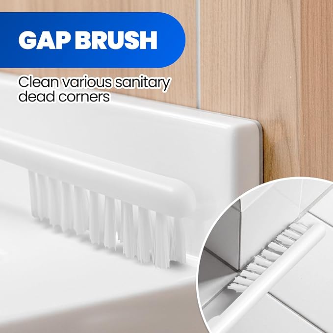 4in1 Toilet Plunger and Brush Set - Home Bathroom Cleaning Tools | 21", Groove Gap Brush, Cleaning Gloves, Heavy Duty Toilet Bowl Cleaner, Apartment Must Haves Bathroom Decor, White