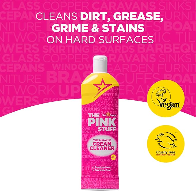 Stardrops - The Pink Stuff - Miracle Cleaning Ultimate Bundle – Paste, Multi-Purpose Spray, Bathroom Foam Spray, and Cream Cleaner – Ideal for Kitchens, Bathrooms, Outdoors, and More