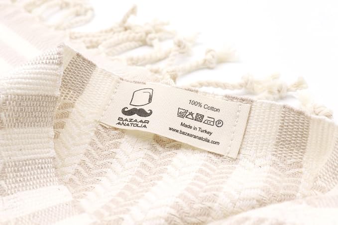 Turkish Bath Towel, 100% Cotton, 71x39 in, Arpa Beige