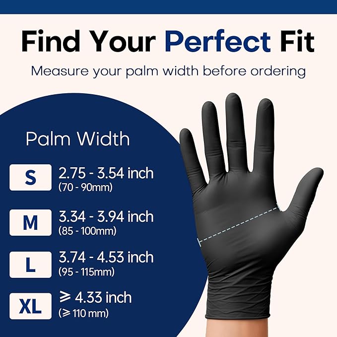 Soft Max Disposable Nitrile Exam Gloves, Powder-Free Black 100 Ct | Soft Max™ Disposable Nitrile Exam Gloves Latex-Free Powder-Free Medical Food Safe Cooking Cleaning, 100 Ct Black