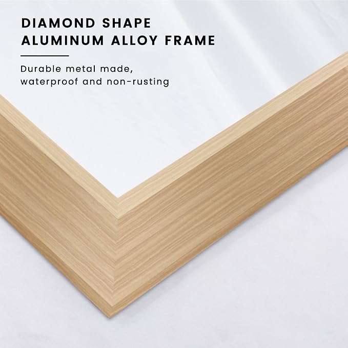 Bathroom Mirror, 20" X30" (Oak Wood Grain) | Metal Frame Mirror for Wall, HD Reflection, Anti-Rust, Horizontally/Vertically, Suitable for Bathroom, Farmhouse, Entryway