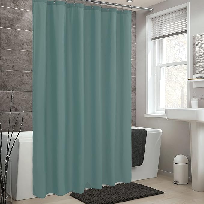 ALYVIA SPRING Extra Long Waterproof Fabric Shower Curtain Liner Teal, 72x84 | 3 Magnets, Soft Cloth & Hotel Quality, Machine Washable, Light-Weight, Extra Long Size