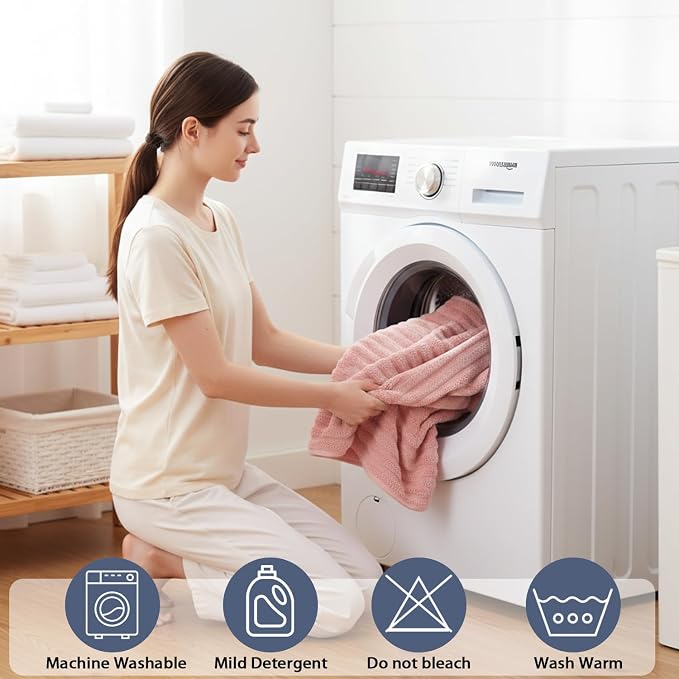 6 Piece Bath Towel Set, 40"x80" Oversized Bath Sheets, Pink | Microfiber, Quick Dry, Highly Absorbent, Towels for Bathroom, 2 Extra Large Bath Towels, 2 Soft Hand Towels, 2 Washcloths
