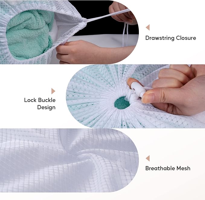 Meowoo Large Mesh Laundry Bag, 27×36inch Heavy Duty Mesh Laundry Bags Drawstring Lockable, Laundry Hamper Liner, Machine Washable, for Travel,Storage, Sports Factories, Dorms, Black 1pcs