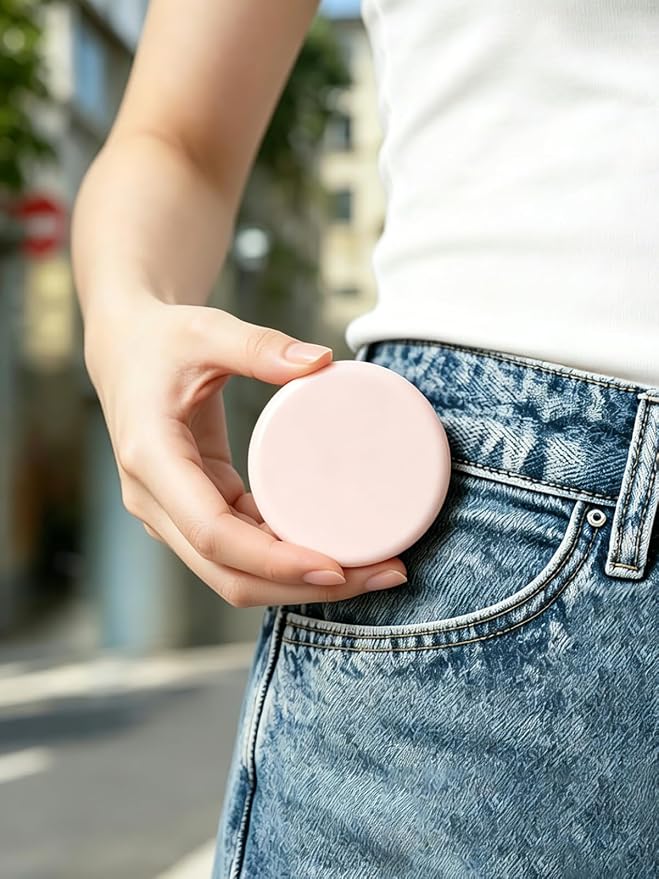 Macaki 1x/20x Compact Magnifying Mirror for Travel and Makeup, 3 in, Pink | Small Mirror for Purse, Portable Makeup Mirror, Dual-Sided Flip, Smooth Plastic & Glass,Purse Essentials