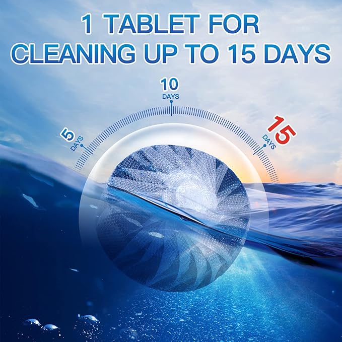 Vacplus Toilet Bowl Cleaners - 20 Pack Long-Lasting Toilet Cleaner Tablets, Prevent Stains & Deodorize, Blue | Bathroom Tank, Prevent Stains, Deodorizing, Easy Use, Blue