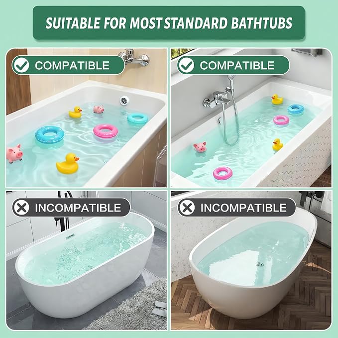 Kids Bathtub Splash Guard, Shelf & Toddler Bath Toy Tray -Blue | Bathtub Splash Guard PlayPad Shelf Area with Strong Suction Cups, Bathtub Ledge Guard, Fun Bath Time for Toddlers Baby
