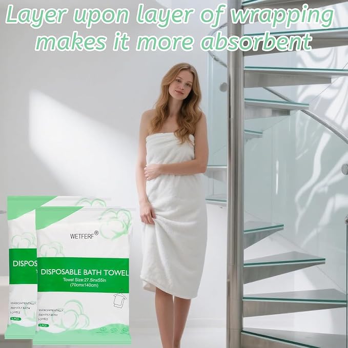 5 Pack Disposable Bath Towels Durable Large Portable Thicken Camping Towels for Travel Hotel Business Trip Swimming Pet Towels Sauna Spa Hot Spring Water Play 55''X27.5''