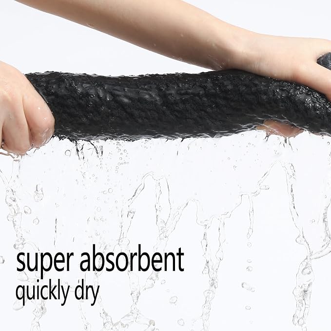 YTYC 29x59 Bath Towels Set,Towels for Bathroom,Charcoal,6-Pieces | 2 Large Bath towels,2 Hand towels (14x29"),2 Washcloth (13x13"),Super Soft,Highly absorbent,Hanging Loop,80%Polyester