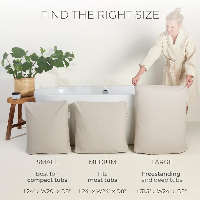 BADESOFA® Luxury Bath Pillow M in Charcoal, Quick-Drying Bath Back Pillow | Thick & Comfortable Tub Pillow for Bathtub, Full Body Support, Premium Spa Cushion, Luxury Bath Gift