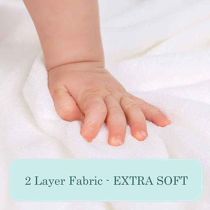 HIPHOP PANDA Ultra Soft Hooded Baby Towel - 2-Layer Thick 500GSM Absorbent | Rayon Made from Bamboo, Hooded Bath Towel for Newborn, Infant, Toddler, Baby Registry - Unicorn, 30x40 In