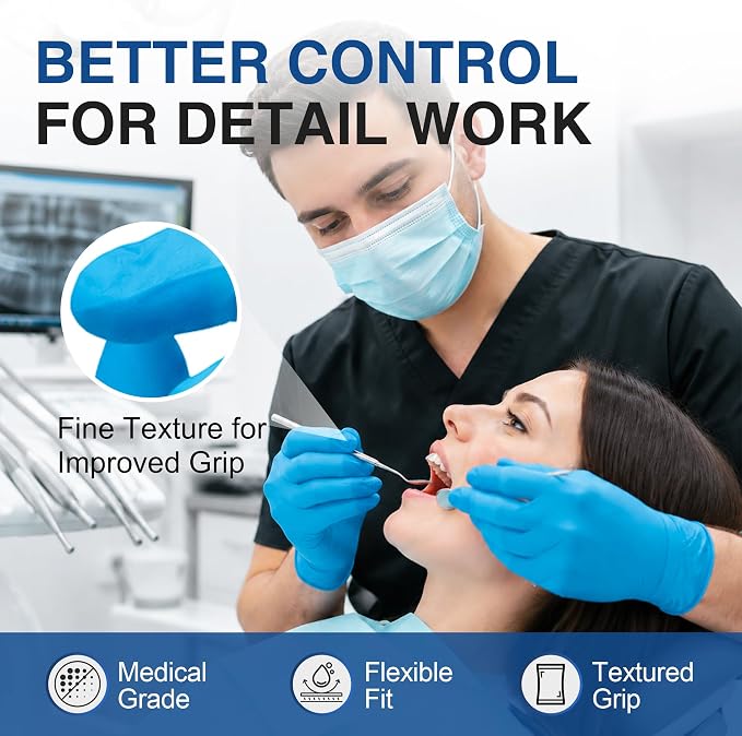 Schneider Nitrile Gloves, Gloves Disposable Latex Free, Powder Free | Black / Blue, 4-Mil, Medical Exam Glove, Food Safe Gloves, Cooking Gloves, Cleaning Gloves