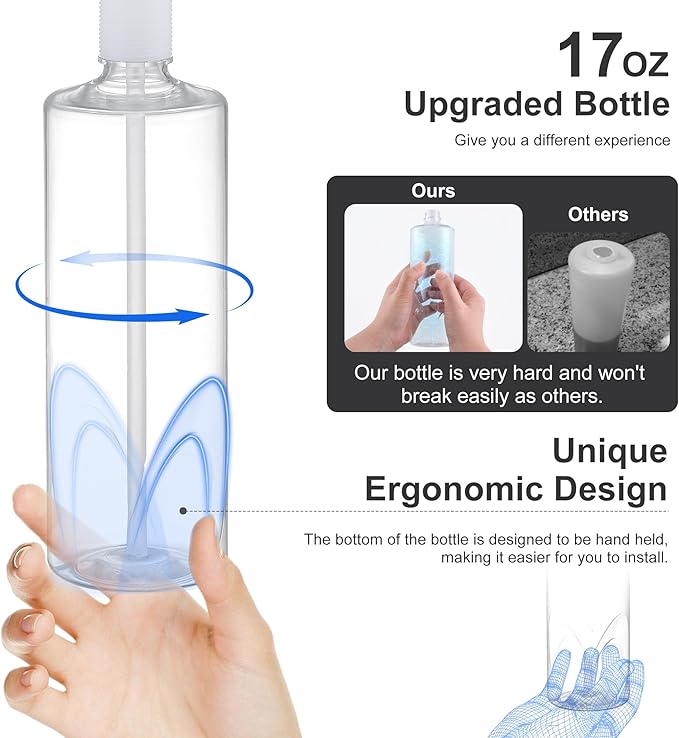 Kitchen Sink Soap Dispenser with 17 OZ Bottle - Chrome | Built in Soap Dispenser, Liquid Dispenser for Kitchen Sink, Refill from The Top, G086C