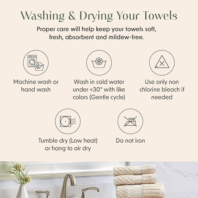 2 Pack Oversized Bath Towels 100% Cotton | Beige Towels | Oeko‑TEX Standard 100 | Soft & Absorbent, Quick‑Dry | Trinity Collection - Sand