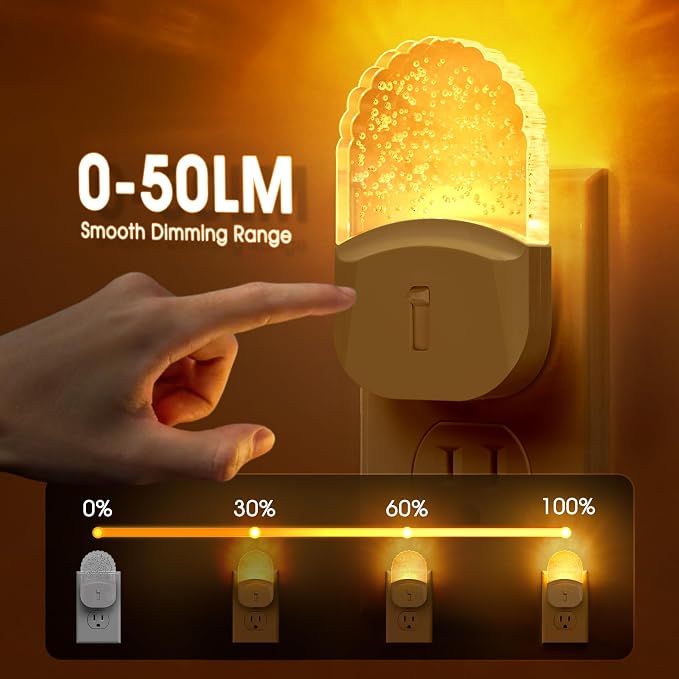 Led Night Lights Plug into Wall, 4 Packs Amber Dimmable Dusk to Dawn Night Light for Bedroom, Kids Room, Bathroom